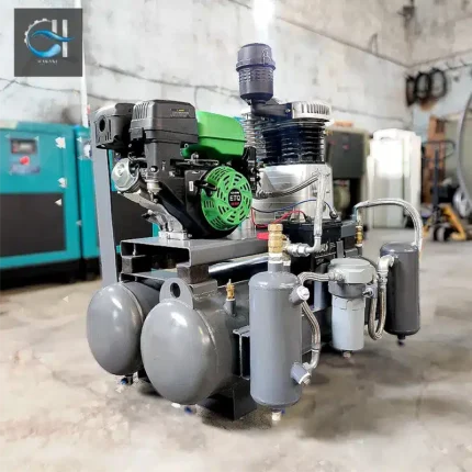 کمپرسور باد بنزینی 12000 لیتری مناسب شوتینگ فیبرنوری نمای کناری