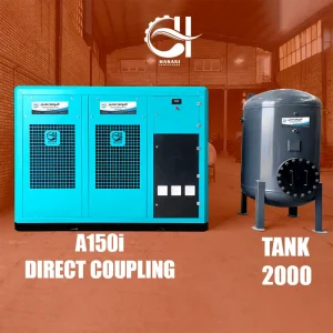 compressor-screw-A150i-front-with-Air-Tank