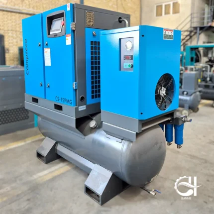 کمپرسور اسکرو aio - 22 کیلووات / 15 کیلووات - مناسب لیزر - نمای کناری