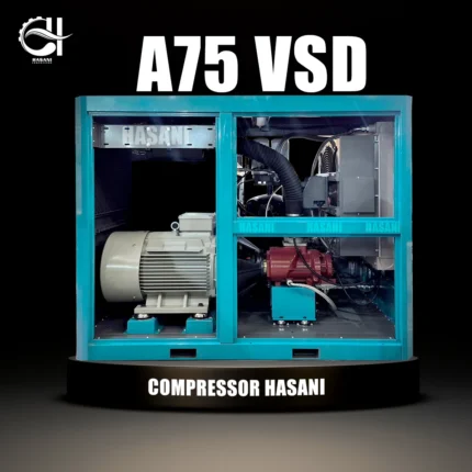 کمپرسور اسکرو 55 کیلووات مدل A75VSD دورمتغیر و کوپل مستقیم