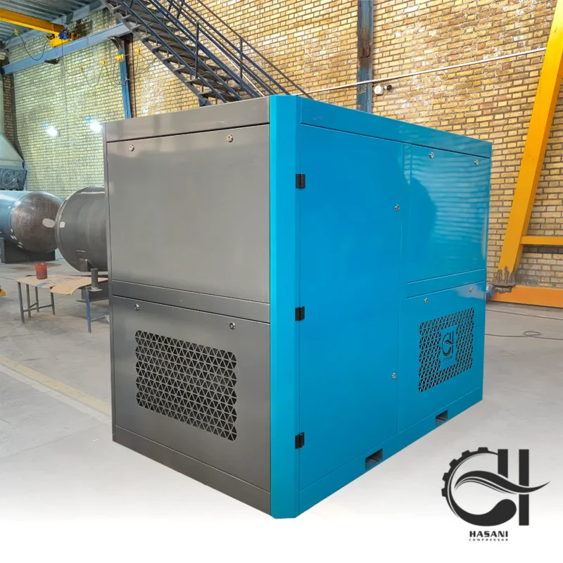 کمپرسور اسکرو A75 کوپل متسقیم و اینورتر - نمای کناری